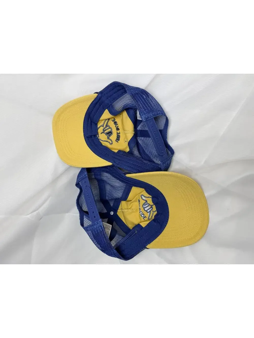 Big Dude Little Dude Matching  Hats Set Parent Child Yellow Blue Snapback Caps